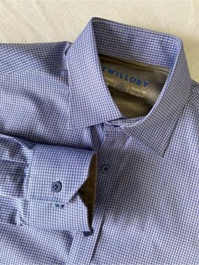 Tailored Light Blue Mini-Check Dress Shirt by Twillory